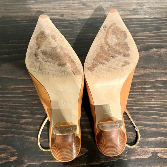 Aldo sz 8 Leather Sling Back Heels - Picture 7 of 12